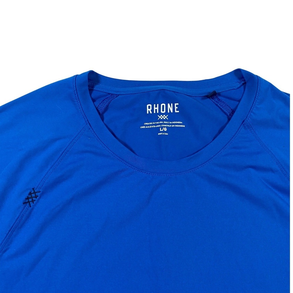 RHONE Mens Athletic Performance T Shirt Blue L G Short Sleeve Crew Neck - Picture 3 of 10
